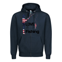 Navy I love fishing Zipper Hoodie - Bettercallsaul