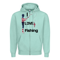 Seafoam I love fishing Zipper Hoodie - Bettercallsaul
