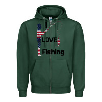 Sports Green I love fishing Zipper Hoodie - Bettercallsaul
