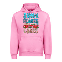 Fuchsia Pink Snow Flakes aAd Christmas Cakes Urban Hoodie - BundleAndBundleShop