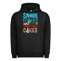 Pigment Black Snow Flakes aAd Christmas Cakes Urban Hoodie - BundleAndBundleShop