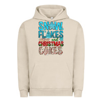 Pigment French Oak Snow Flakes aAd Christmas Cakes Urban Hoodie - BundleAndBundleShop