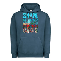 Pigment Midnight Navy Snow Flakes aAd Christmas Cakes Urban Hoodie - BundleAndBundleShop