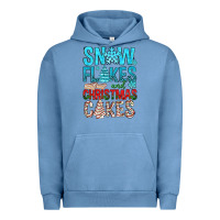 Pigment Pebble Blue Snow Flakes aAd Christmas Cakes Urban Hoodie - BundleAndBundleShop
