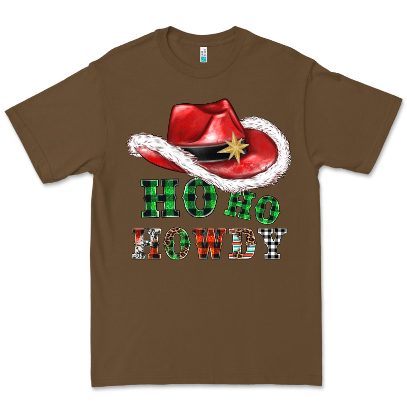 Ho Ho Howdy Christmas Hat Premium Tee by AdoDesignShop | Teevron
