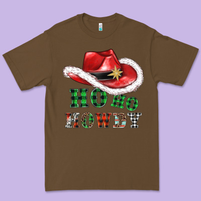 Ho Ho Howdy Christmas Hat Premium Tee Designed By Adodesignshop