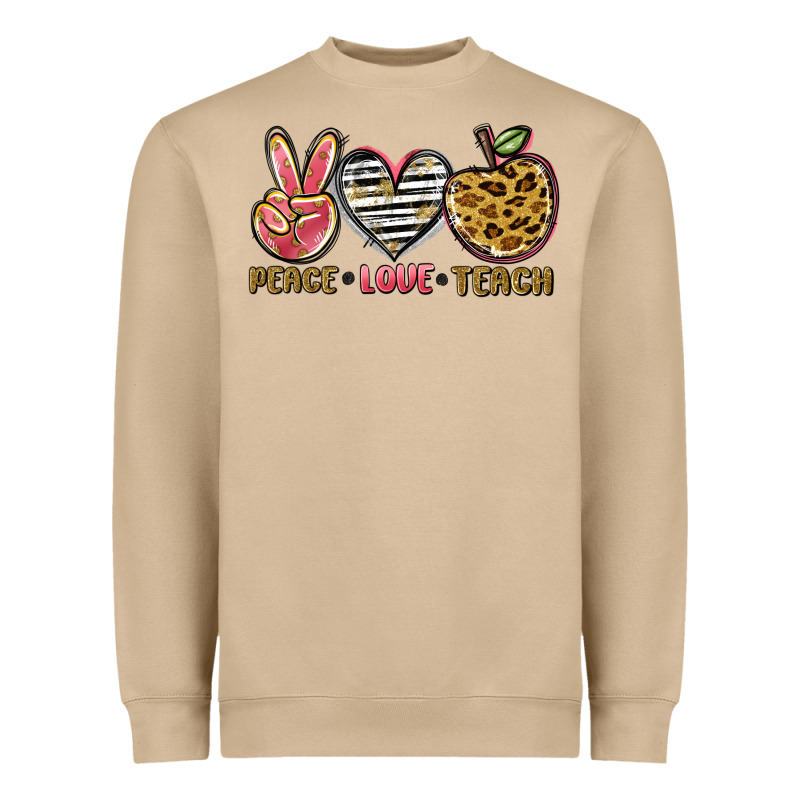 Peace Love Teach Heavyweight Sweatshirt by NancyCooperArtShop | Teevron
