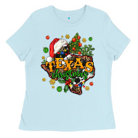 Baby Blue texas christmas Ladies Tee - AdoDesignShop