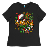 Black texas christmas Ladies Tee - AdoDesignShop