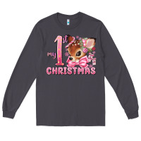 Smoke my first christmas pink reindeer Long Sleeve Tee - MaliasSmallBusiness