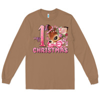 Toasted Coconut my first christmas pink reindeer Long Sleeve Tee - MaliasSmallBusiness