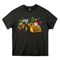Asphalt christmas bulldozer snowman Heavy Core Tee - JahusDesignShop