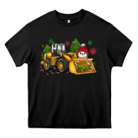 Black christmas bulldozer snowman Heavy Core Tee - JahusDesignShop