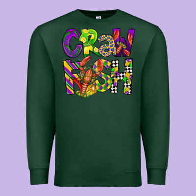 Crawfish Mardi Gras Premium Sweatshirt Designed By Cowgirlartshop