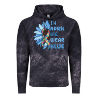 Cloud Black in april we wear blue Vintage Hoodie - MaliasSmallBusiness
