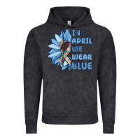 Vintage Black in april we wear blue Vintage Hoodie - MaliasSmallBusiness