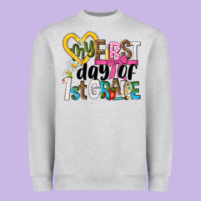 My First Day Of 1st Grade Heavyweight Sweatshirt Designed By Nancycooperartshop