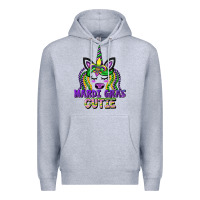 Heather Grey mardi gras cutie unicorn Premium Hoodie - CowGirlArtShop
