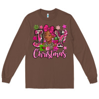 Chestnut pink christmas joy black woman Long Sleeve Tee - MaliasSmallBusiness