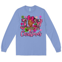 Colony Blue pink christmas joy black woman Long Sleeve Tee - MaliasSmallBusiness