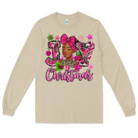 Mushroom pink christmas joy black woman Long Sleeve Tee - MaliasSmallBusiness