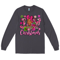 Smoke pink christmas joy black woman Long Sleeve Tee - MaliasSmallBusiness