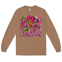 Toasted Coconut pink christmas joy black woman Long Sleeve Tee - MaliasSmallBusiness