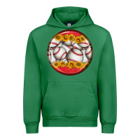 Emerald baseball with sunflower round earrings Urban Hoodie - BundleAndBundleShop