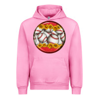 Fuchsia Pink baseball with sunflower round earrings Urban Hoodie - BundleAndBundleShop