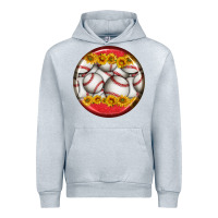 Heather Grey baseball with sunflower round earrings Urban Hoodie - BundleAndBundleShop