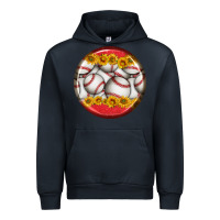 Navy baseball with sunflower round earrings Urban Hoodie - BundleAndBundleShop