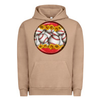 Pigment Burro baseball with sunflower round earrings Urban Hoodie - BundleAndBundleShop