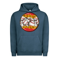 Pigment Midnight Navy baseball with sunflower round earrings Urban Hoodie - BundleAndBundleShop