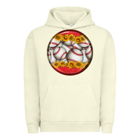 Pigment Pistachio baseball with sunflower round earrings Urban Hoodie - BundleAndBundleShop