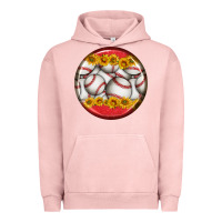 Pigment Salmon baseball with sunflower round earrings Urban Hoodie - BundleAndBundleShop