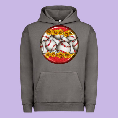 Baseball With Sunflower Round Earrings Urban Hoodie Designed By Bundleandbundleshop