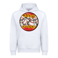 White baseball with sunflower round earrings Urban Hoodie - BundleAndBundleShop