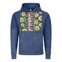 Vintage Denim Blessed mama with daisy and leopard Vintage Hoodie - RanaPortraitStore