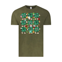 Vintage Olive teacher st patrick day clovers Vintage Tee - MaliasSmallBusiness