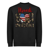 Black thank you veteran Heavyweight Sweatshirt - MaliasSmallBusiness
