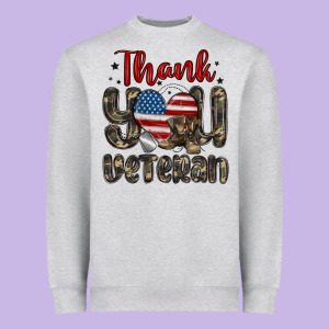 Thank You Veteran Heavyweight Sweatshirt Designed By Maliassmallbusiness