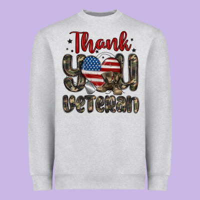 Thank You Veteran Heavyweight Sweatshirt Designed By Maliassmallbusiness