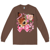 Chestnut reindeer head christmas Long Sleeve Tee - MaliasSmallBusiness