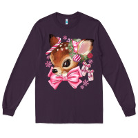 Plum reindeer head christmas Long Sleeve Tee - MaliasSmallBusiness