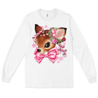 White reindeer head christmas Long Sleeve Tee - MaliasSmallBusiness