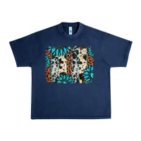 Navy gemstone leopard cowhide brushstroke Urban Heavy Tee - AdoDesignShop