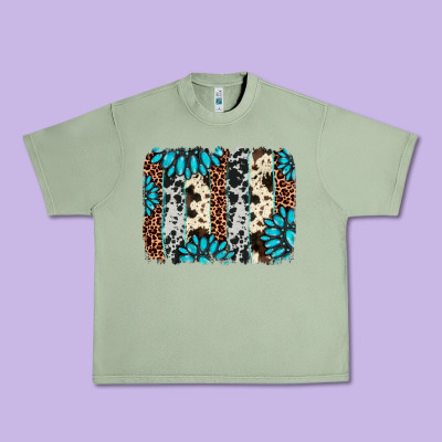 Gemstone Leopard Cowhide Brushstroke Urban Heavy Tee Designed By Adodesignshop