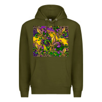 Army Green mardi gras fleur de lis Premium Hoodie - CowGirlArtShop