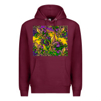 Burgundy mardi gras fleur de lis Premium Hoodie - CowGirlArtShop