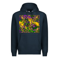 Navy mardi gras fleur de lis Premium Hoodie - CowGirlArtShop